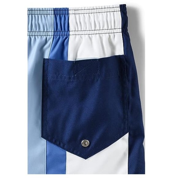 NWT Lands' End Men's Lined 8in Colorblock Volley Swim Trunks Size XXL $50 FLI153 - Picture 4 of 4
